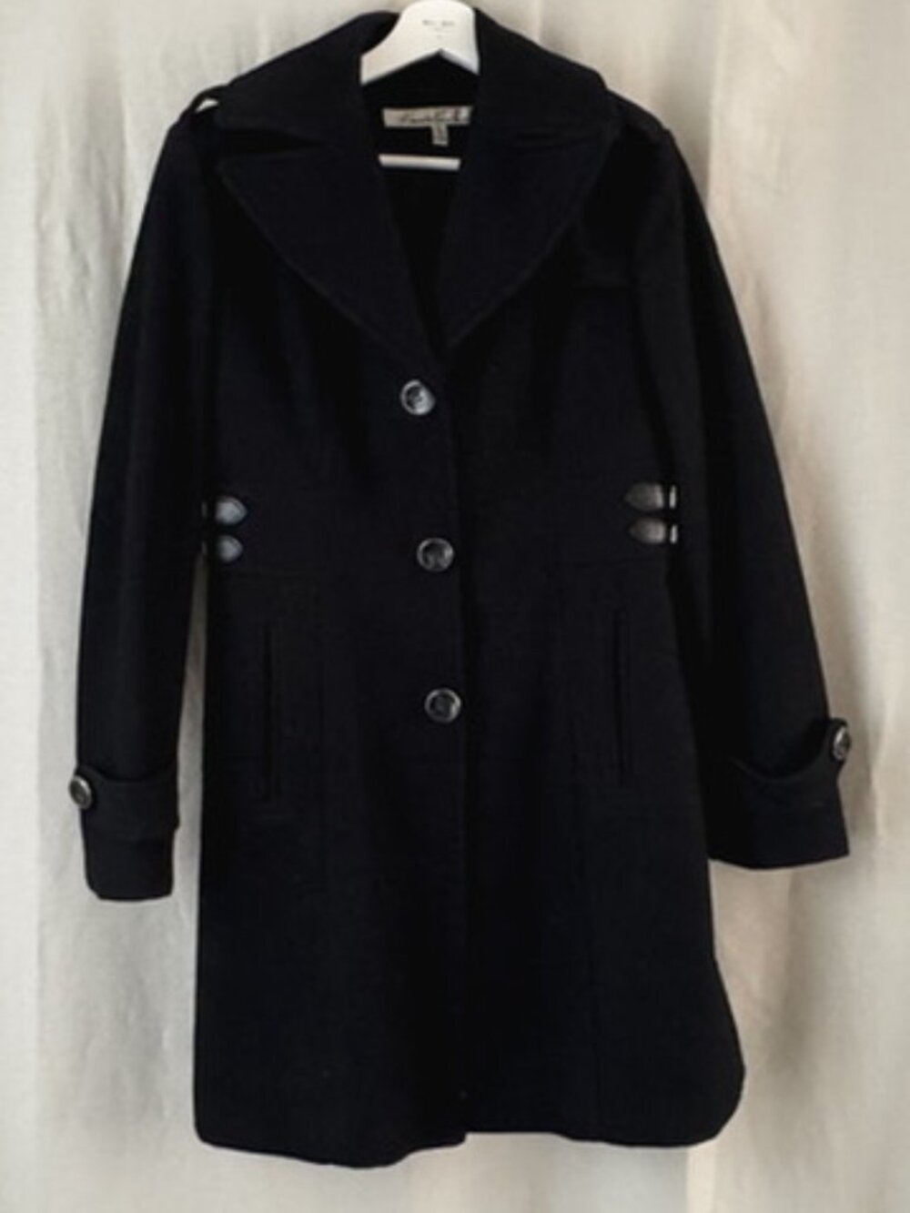 Kenneth Cole New York Black Wool Blend Tailored Coat Women’s Size 6 NWOT